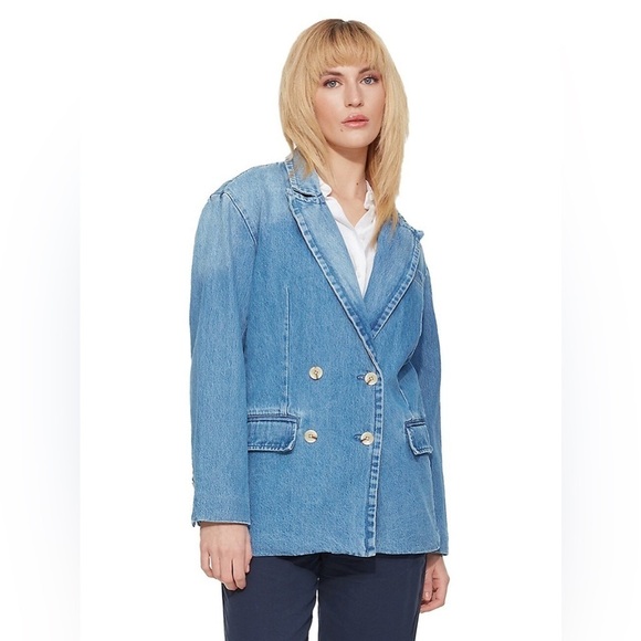Black Tape_ Jackets & Blazers - Black Tape women’s denim blazer jacket XL blue jean stretchy